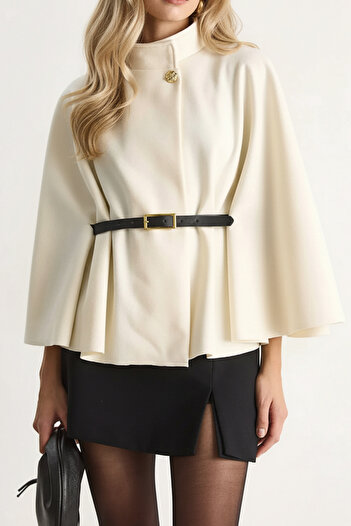 Shiron Sportswear&Company Women's Belted Stitched Poncho