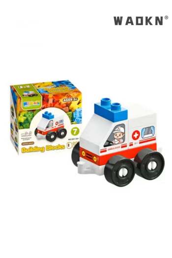 WAOKN New Kids Early Education Easy Assembling Building Blocks Toy Cars Cute and Fetching City Transportat