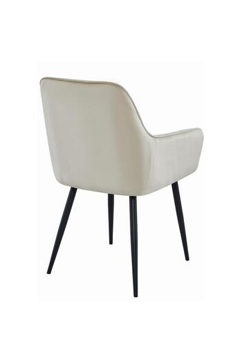 Leobert Armchair style kitchen/living room chair, Artool, Solden, velvet, metal, beige and black, 55x45.5x83.5 cm