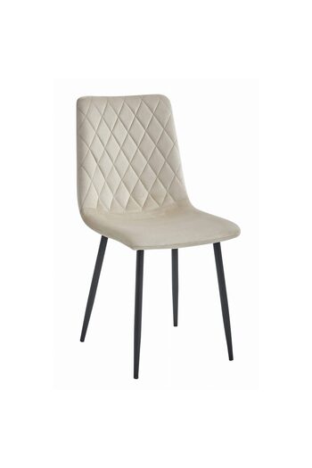 Leobert Kitchen/living room chair, Artool, Turin, velvet, metal, beige and black, 44.5x53x88.5 cm