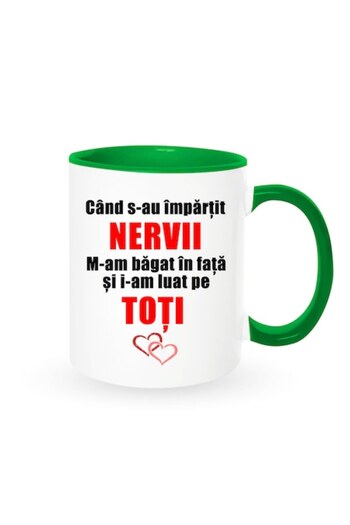 OEM Personalized mug with message: 'When nerves were handed out, I rushed to the front and got them all'