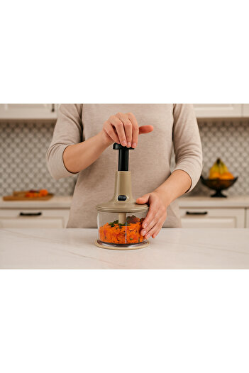 ROYALGROSS El Rondosu 3-Blade Lockable Chopper – Vegetable and Fruit Chopping Attachment, Smoked Color