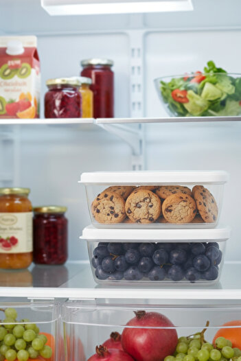 ELDİPA Set of 3 Storage Containers with Sticker Patterned Lids – 1200 ml Plastic Food Storage Box