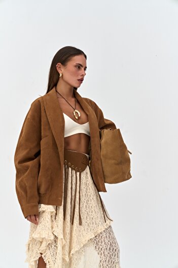 MAİ COLLECTİON Bandera Camel Unisex Bomber Jacket