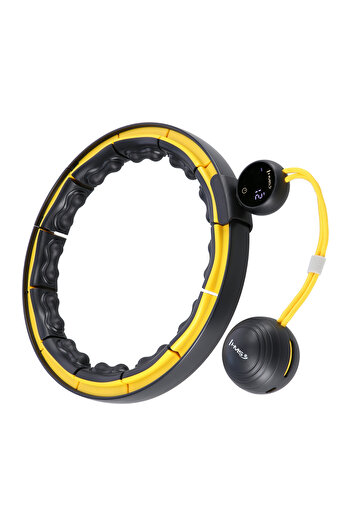 Other HHM21 HULA HOOP TPE BLACK/YELLOW MAGNETIC WITH WEIGHT + COUNTER HMS