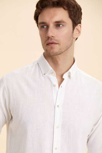 SMILE Linen Cotton Blend Shirt