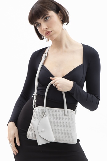 LuviShoes Byn2252 Light Gray Women's Shoulder Bag
