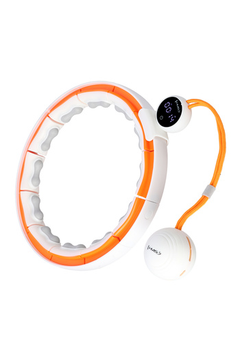 Other HHM21 HULA HOOP TPE WHITE/ORANGE MAGNETIC WITH WEIGHT + COUNTER HMS