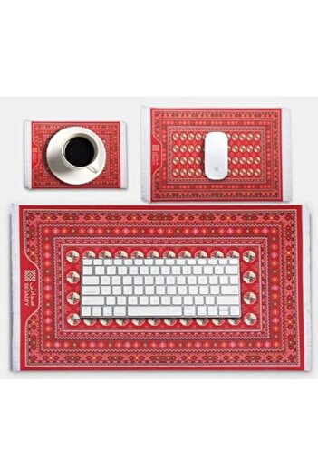 Segadty 3-Piece Najdia Mouse Pad Set – Desk Mat, Keyboard Pad & Coffee Coaster, Anti-Slip