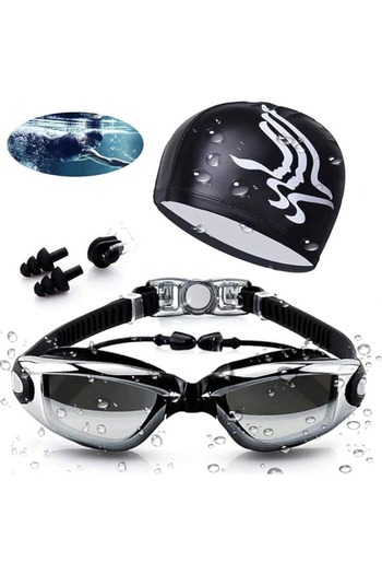 Primo Plus Waterproof Swimming Goggles Cap And Earplugs