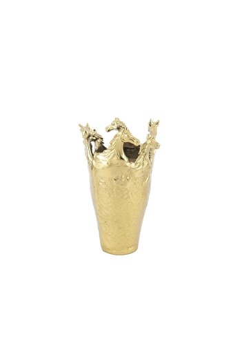 Mikasa Moor Antik Gold At Dekorlu Metal Vazo 23x35cm