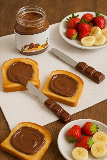 royalmoni 2-Piece Stainless Steel Chocolate Knife Set 18 cm Nutella Knife