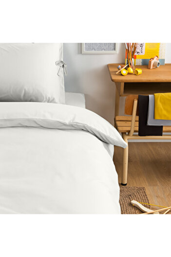 Ekohane Basic Single Duvet Cover Set 100X200+30 cm with Elastic Fitted Sheet