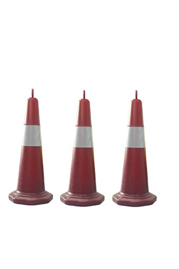 Generic Traffic Safety Cone 1m Plastic with Reflective Strips X 3PCS