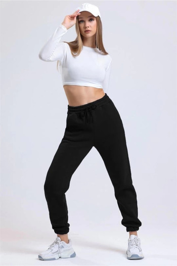 Wear Up 3-thread raised elastic waistband tracksuit black is001