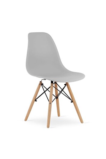 Leobert Scandinavian style chair, Artool, Osaka, PP, wood, gray, 46x54x81 cm