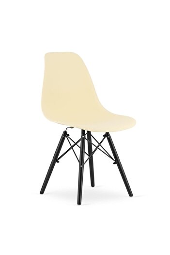 Leobert Scandinavian style chair, Artool, Osaka, PP, wood, cream and black, 46x54x81 cm