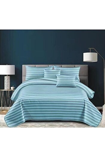 OEM Set Bedding, Blue, 6 Pieces, 230x250cm, 4 Pillowcases