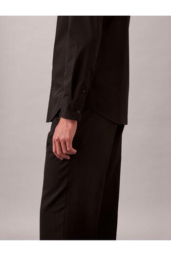 Calvin Klein LS SOLID SUPIMA STRETCH SLIM SHI