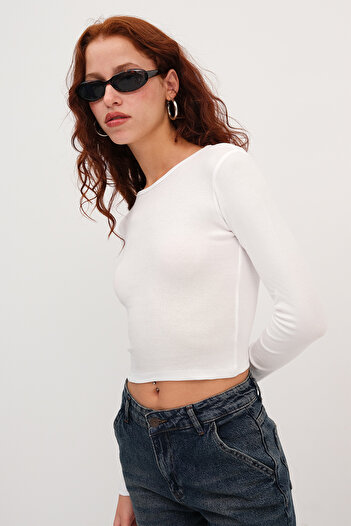 Addax Long Sleeve Basic Blouse B1845