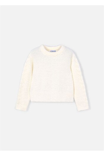 MAYORAL Girl's Detailed Sweater Ecru 4307