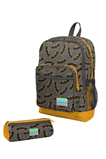 Coral Yarisa Boys' Primary School Orthopedic 2-Piece Set with 3 Compartments, Pen Holder and Water Bottle Compartment
