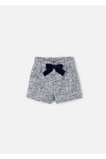 MAYORAL Girl's Bow Tweed Shorts Navy Blue 4224