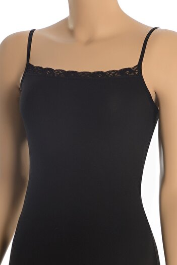 Öts Women's Tank Top with Thin Lace Detail (96% Cotton - 4% Elastane)