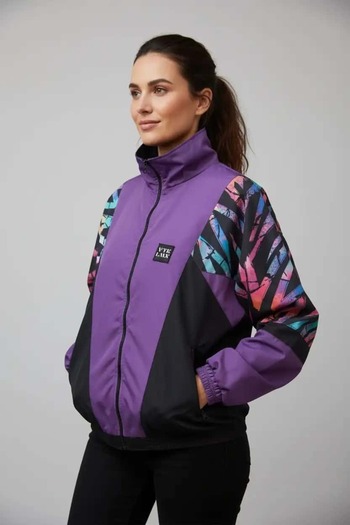 CANMODA Unisex Purple Color Patterned Bomber Jacket