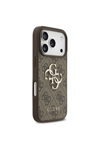 Guess iPhone 17 Pro Hardcase 4G Classic Logo with Pearl Strap, Brown