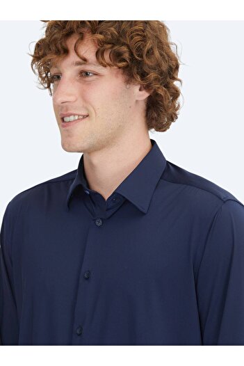Kip Lacivert Regular Fit Casual Gömlek