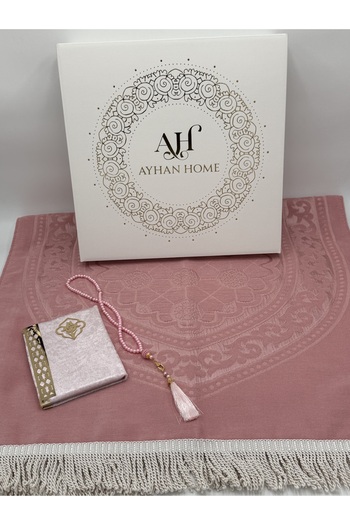 AYHANHOME 3 Piece Special Boxed Woven Twisted Fringed Prayer Rug Set