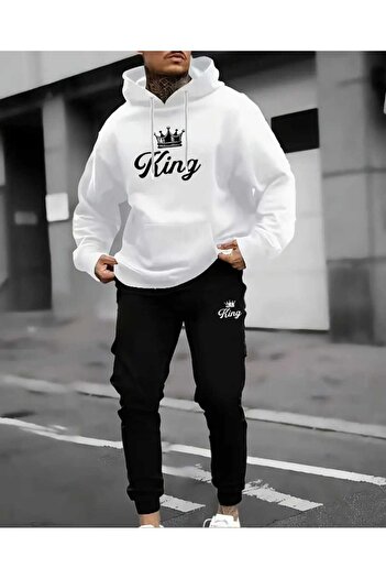 ORVIO Group King Printed Hooded Tracksuit Set