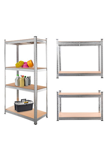 Other Mega-M Basic storage rack H-160 cm L-80 cm D-40 cm 4 shelves made of 4 mm MDF (175 kg) galvanized N