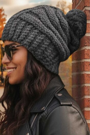 Trenderrs Women's Winter Pompom Thick Knitted Beanie