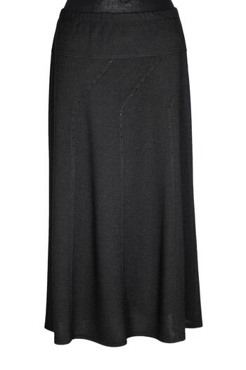 Hermevsim Hesna Women's Seher Winter Plus Size Stoned Unlined Latex Black Skirt
