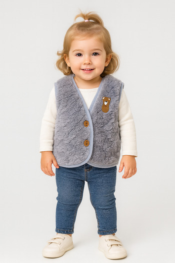 minitrends Welsoft Plush Fabric Soft Textured Girls Boys Baby Kids Vest