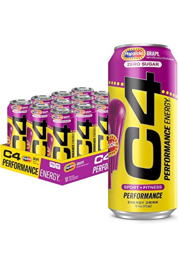 Cellucor C4 Energy Drink x Grape Popsicle, Carbonated Sugar Free Pre Workout Performance Drink with