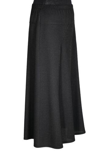 Hermevsim Hesna Women's Seher Winter Plus Size Stoned Unlined Latex Black Skirt