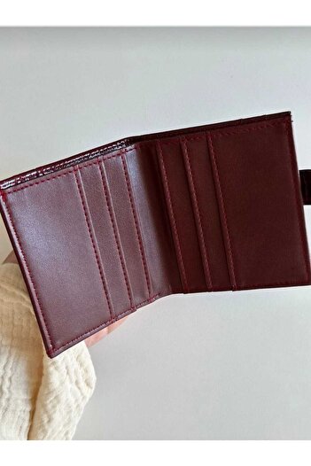mlio Burgundy Multi-Slot Card Holder Wallet