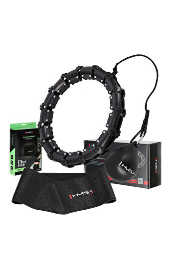 Other SET HULA HOOP HHW11 BLACK WITH WEIGHT + WAIST SUPPORT BR163 BLACK PLUS SIZE HMS