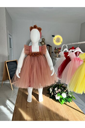 TREND NATURAL Girl's Tulle Evening Dress Special Occasion Party Birthday (6 Months 1 Year Old 2 Years Old 3 Years Old 4 Years Old)