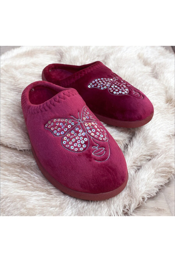 GEZER Embroidered Sequin Winter Slippers. Winter Towel Slippers for Women. Guest Slippers for Winter. Winter Heated Slippers.