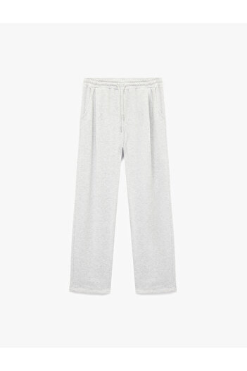 Koton Comfortable Fit Waist Tie Wide Leg Sweatpants with Pockets