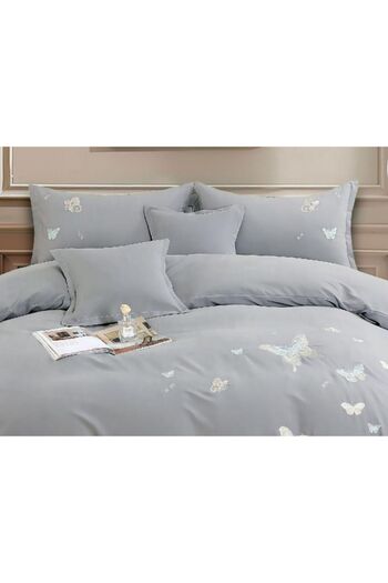 PRO JAAD BUSINESS CONCEPT Bed Linen, 2 People, 6 Pieces, Fitted Sheet, Premium Soft Touch, Gray