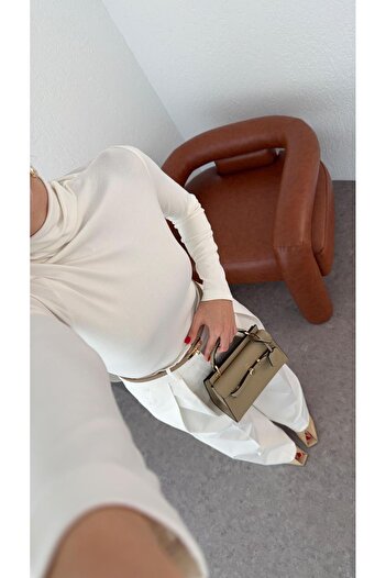 HAZELANNA Lycra Ecru Fisherman Blouse