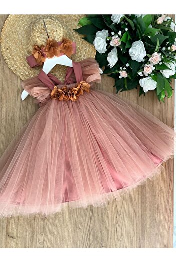 TREND NATURAL Girl's Tulle Evening Dress Special Occasion Party Birthday (6 Months 1 Year Old 2 Years Old 3 Years Old 4 Years Old)