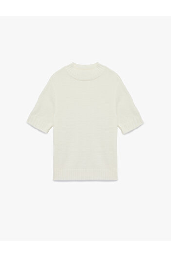Koton Regular Fit Short Sleeve Stand Collar Knitwear Sweater