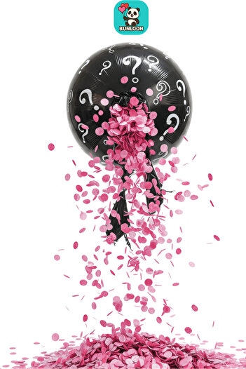Bunloon 18 Inch Girl Gender Reveal Balloon – Confetti Filled Surprise Balloon