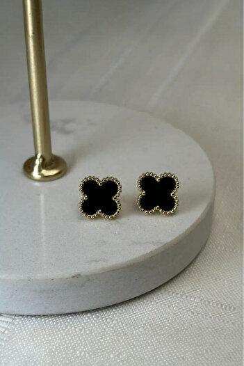 SelinDiamond Steel clover earrings